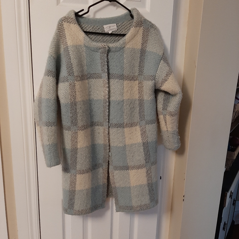 Blue and cream sweater
